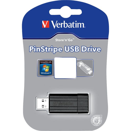 Verbatim pinstripe usb drive 16 gb usb-stick (zwart, usb 2.0)