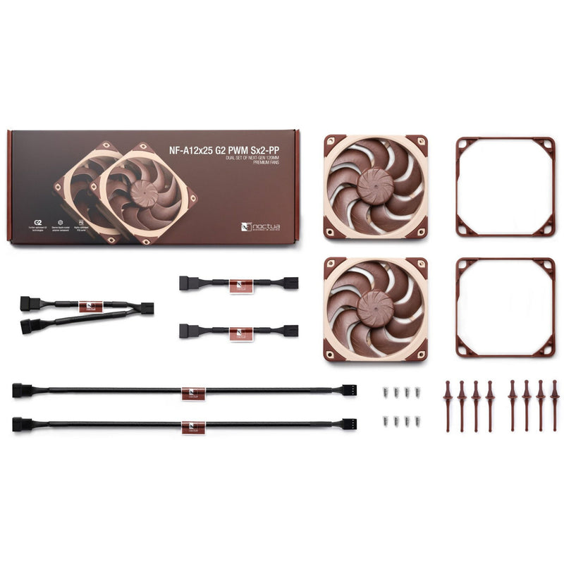 ギャラリービューアに画像をロードする, Noctua nf-a12x25 g2 pwm sx2-pp case fans (bruin, 2 stuks, 120 x 120 x 25 mm)
