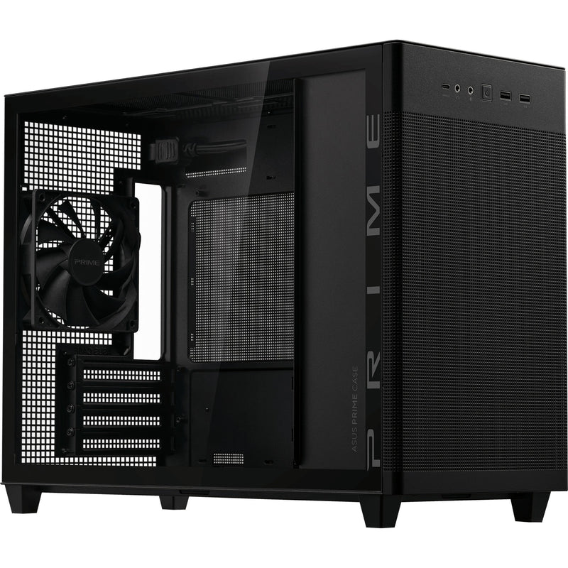 Load image into Gallery viewer, Asus prime ap201 mini tower behuizing (zwart | 2x usb-a | 1x usb-c | tempered glass)
