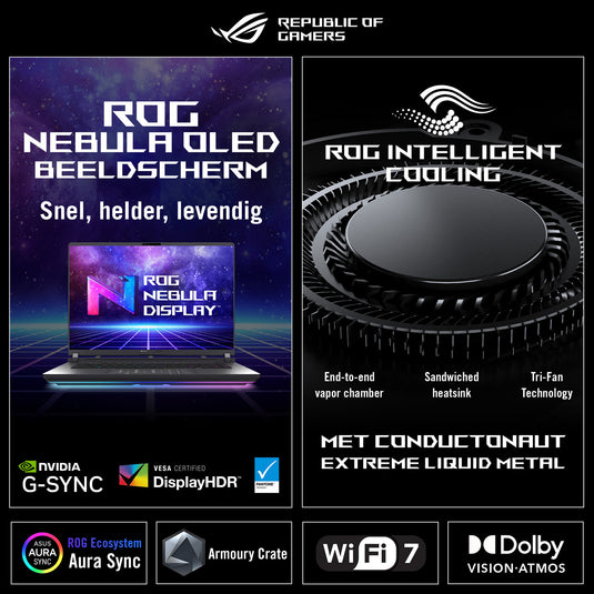 Asus rog zephyrus g16 gu605cw-qr119w 16 gaming laptop (wit | core ultra 9 285h | rtx 5080 | 32 gb | 2 tb ssd)