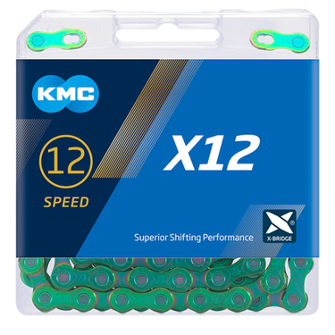Kmc kette x12 chain x12 126 links aurora green