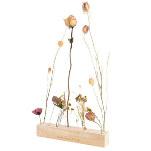 Esschert design bloemen en kruiden standaard hout 25x4x4cm ( exclusief bloemen )