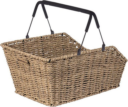 Basil Cento Rattan Look MIK - fietsmand - achterop - inclusief MIK systeem - bruin