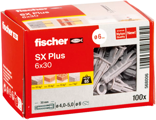 Afbeelding laden in galerijviewer, Fischer plug sx plus 6x30 – universeelplug – ø6 mm – 100 stuks
