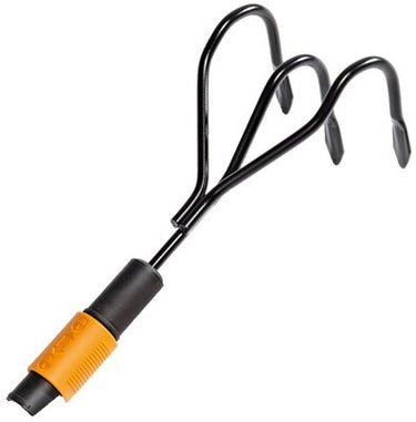 Fiskars quikfit hark - tuingereedschap - onkruidverwijderaars - drietand hark van gehard staal