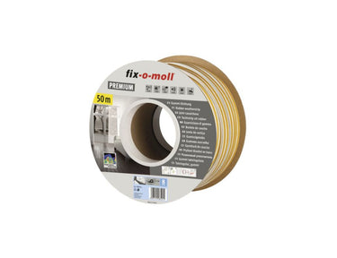 Fix-o-moll tochtband - p profiel - 50 m x 9 mm - 2.5-5 mm - wit
