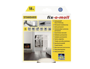 Fix-o-moll tochtband i-profiel - 9 mm, 18m wit