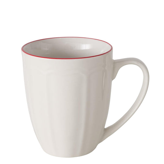 Boltze home mok hedda 330ml ø9xh10,5cm wit rood