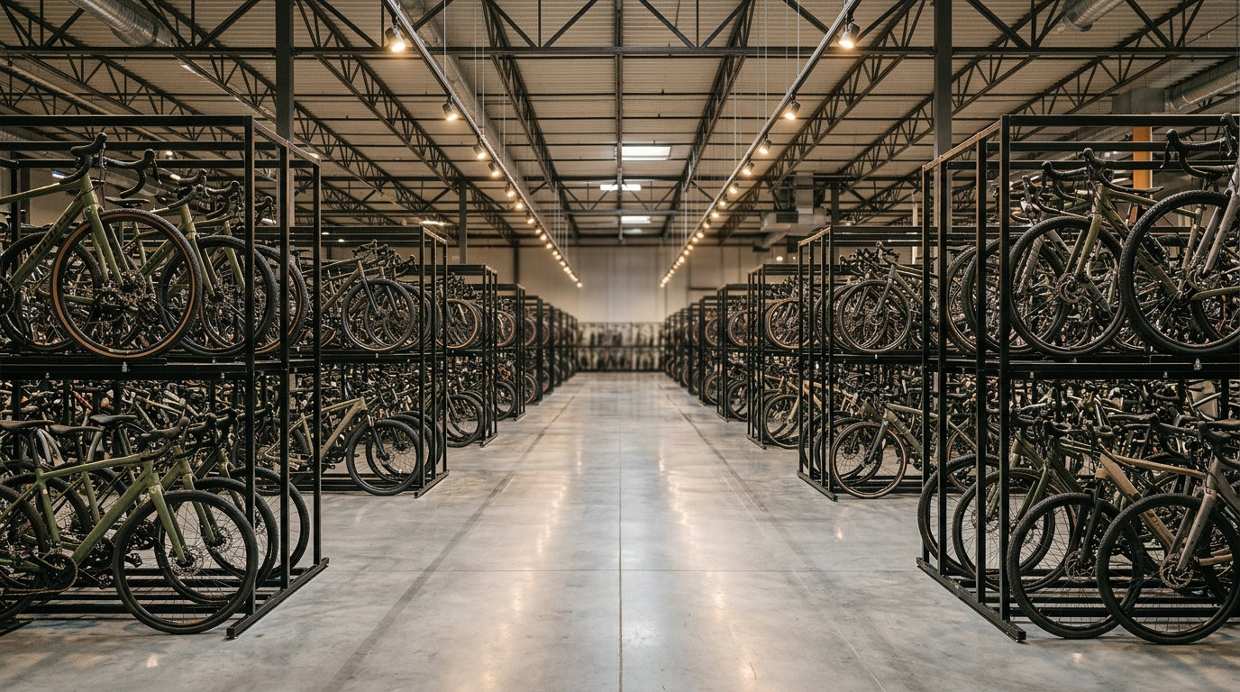 Fietsen groothandel warehouse interior
