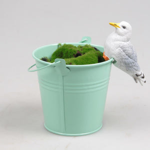 Season inspired decoration farmwood animals pothanger vogel meeuw 10x4.5x7cm polyresin