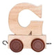 Bongers speelgoed houten letter g met wieltjes 6 cm hoog