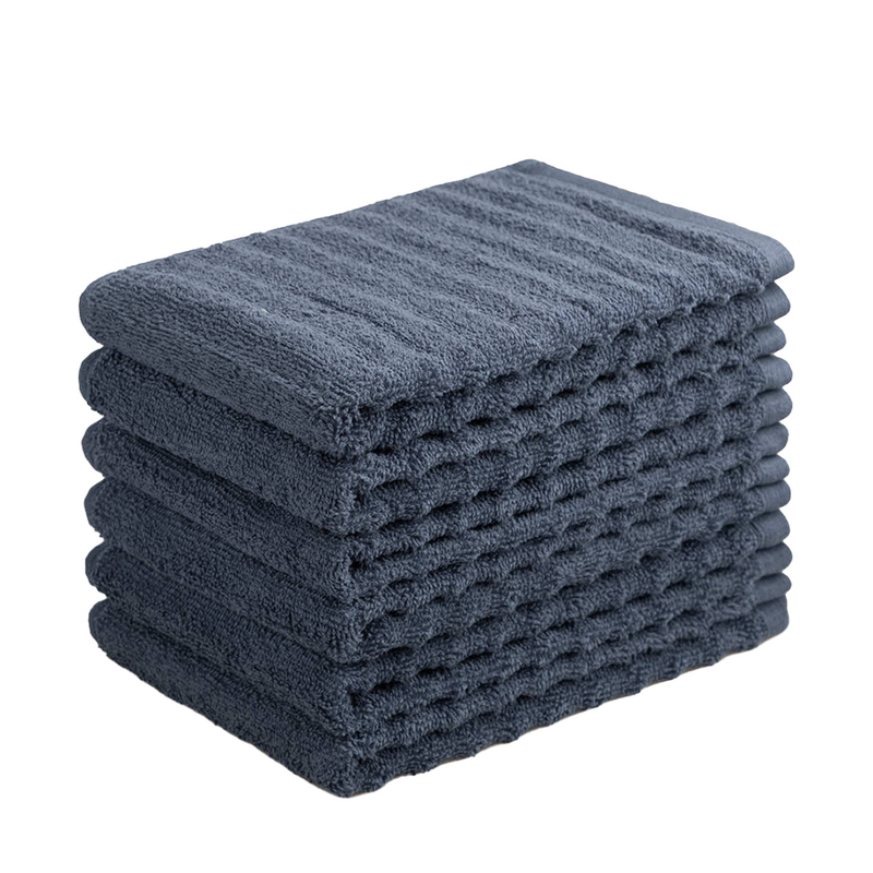 Laden Sie das Bild in Galerie -Viewer, Gastendoekjes wave jeans blauw 6 stuks
