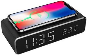 Enzo gembird digitale wekker met draadloze laadfunctie voor smartphone - 8140250