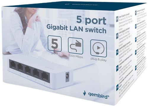 Afbeelding laden in galerijviewer, Enzo gembird netwerk switch 5 poorts 10 100 1000mbps - 9510309
