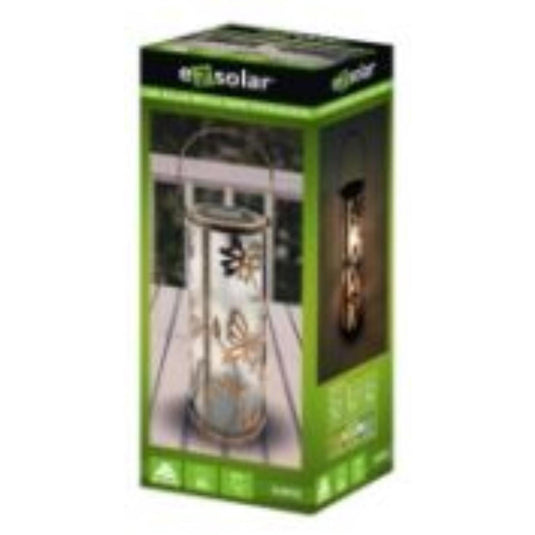 Ezolar led solar tafellamp vlinder metaal met sensor ã˜11x28,5cm