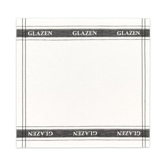 Ddddd theedoek glazendoek zwart wit 6 stuks
