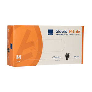 Abena poedervrije nitrile handschoenen maat medium 100 stuks zwart