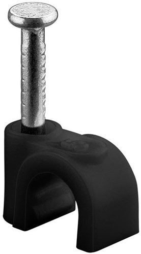 Enzo goobay kabelclip 5mm rond zwart box(100) - 4113230