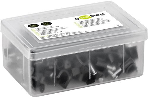 Load image into Gallery viewer, Enzo goobay kabelclip 8mm rond zwart box(100) - 4113233

