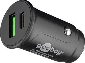 Enzo goobay usb autolader usb-c en usb-a 12v-24v 3a zwart - 9540129