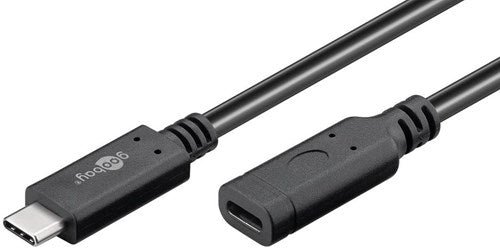 Enzo goobay usb-c male - usb-c female verlengkabel | 1m zwart - 9550230