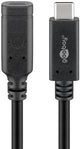 Enzo goobay usb-c male - usb-c female verlengkabel | 1m zwart - 9550230
