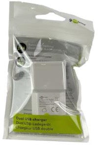 Enzo goobay usb lader haaks dubbel 2,4a wit - 9550150