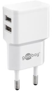 Enzo goobay usb lader haaks dubbel 2,4a wit - 9550150