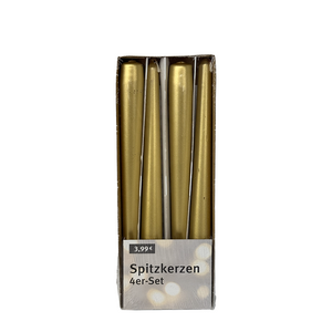 Gotische kaars goud 245 24mm 4 stuks