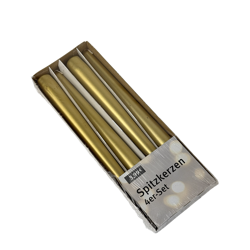 Load image into Gallery viewer, Gotische kaars goud 245 24mm 4 stuks

