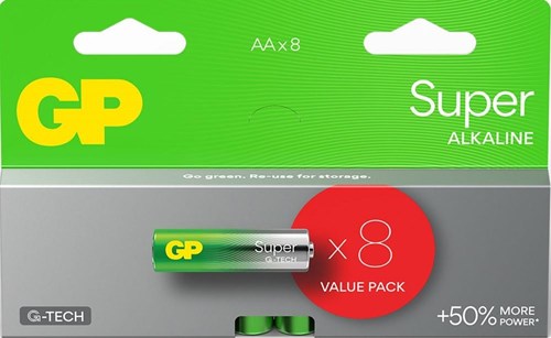 Load image into Gallery viewer, Gp 8-multipack aa batterij alkaline lr06 15a - 3012260
