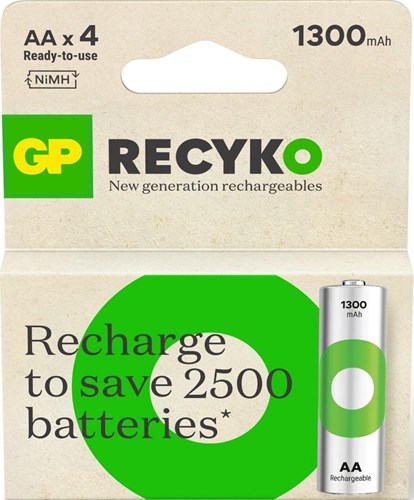 Load image into Gallery viewer, Gp nimh oplaadbare batterij aa 1300ma blister(4) - 3311430
