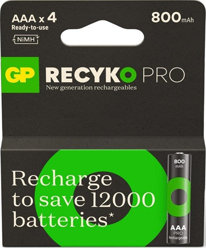 Load image into Gallery viewer, Gp nimh oplaadbare batterij aaa 800ma blister(4) - 3311490
