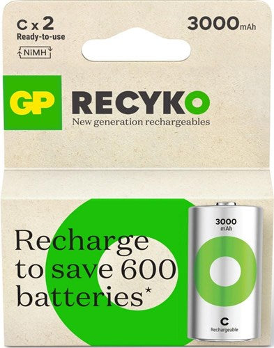 Load image into Gallery viewer, Gp nimh oplaadbare batterij c 3000ma blister(2) - 3311460
