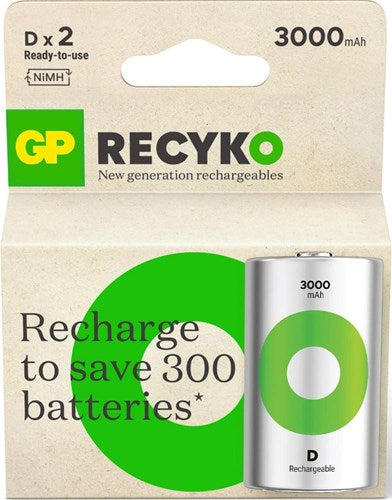 Load image into Gallery viewer, Gp nimh oplaadbare batterij d 3000ma blister(2) - 3311470
