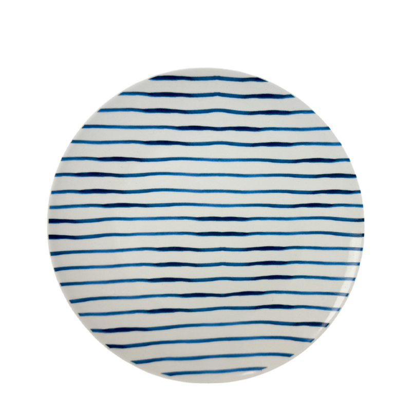 Chargez l'image dans la visionneuse de la galerie, Gusta bord strepen blauw ø20cm

