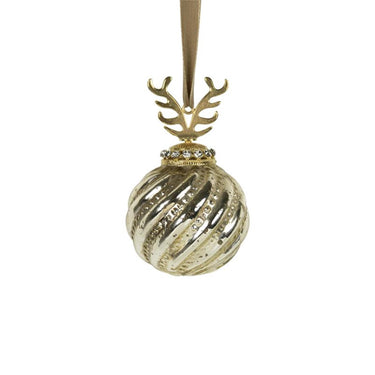 Kerstbal gewei glas goud ã˜10cm