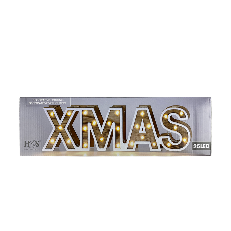 Cargue la imagen en el visor de la galería, H s letters hout led xmas 25led 38cm
