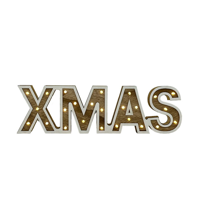 Cargue la imagen en el visor de la galería, H s letters hout led xmas 25led 38cm

