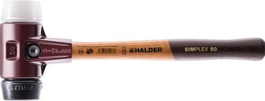 Halder kunststofhamer | lengte 405 mm hoofd-d. 60 mm | middelhard hout | rubber zwart superplastic wit | 1 stuk - 3027.060 - 3027.060