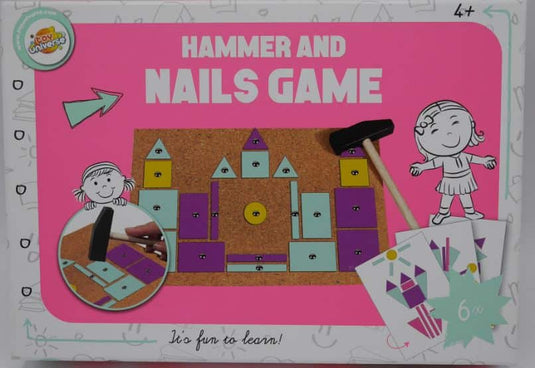 Intro hamertje tik met hamer spijkers en mozaiken roze