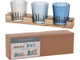 Home styling theelichthouderset glas op houten plank