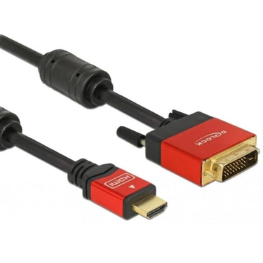 Delock high speed hdmi a (male) > dvi (male) adapter (zwart, 2 meter)