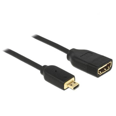 Delock micro hdmi > hdmi a adapter (zwart, 0,2 meter, 4k)