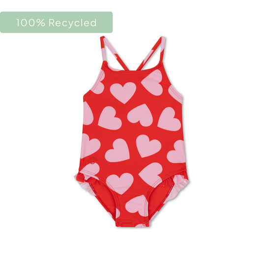 Hearts | rode meisjes uv badpak