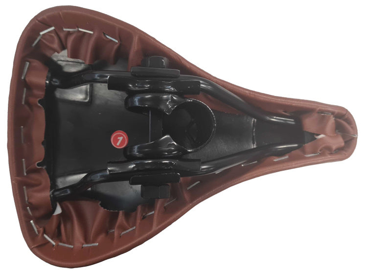 Load image into Gallery viewer, Hi-point zadel voor kinderfiets 12 of 14 inch imitatieleer bruin
