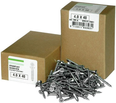 Hoenderdaal fasteners hoenderdaal spaanplaatschroef vz pk pz2 4.0x50 30 | 200 stuks - 0203.01.25903