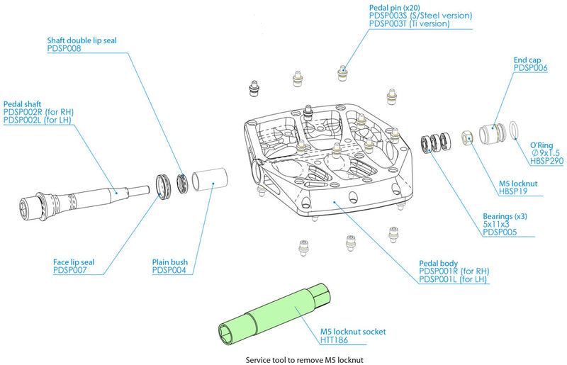Load image into Gallery viewer, Hope socket 8mm for f20 platform pedals
