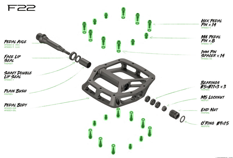Load image into Gallery viewer, Hope pins for f22 platform pedals

