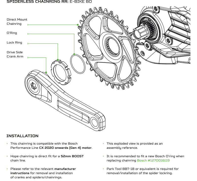 Load image into Gallery viewer, Hope r22 e-bike chainring direct mount bosch gen4
